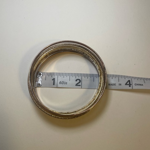 Eight Gold Tone Bangle Bracelet Set - Picture 3 of 5